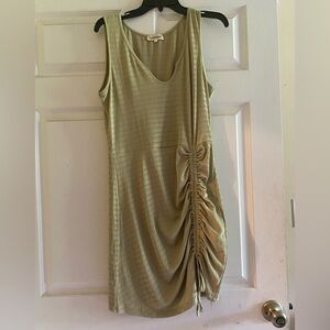 Chic Olive Ruched Mini Dress
